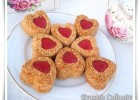 Biscuits cœurs sables au sesame et confiture