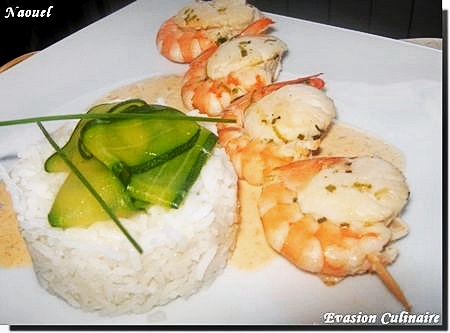 brochette crevette st jacques
